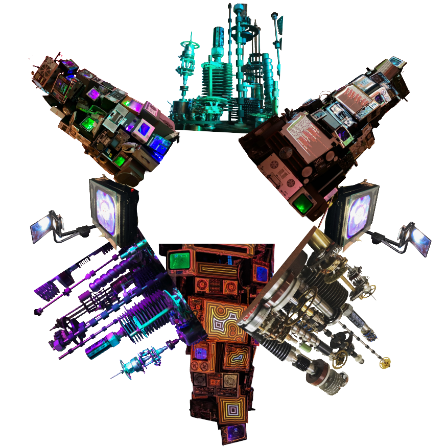 Rays of Dianes art projects collaged into the background of the Starfire